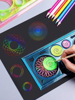 أدوات مكتبية ومدرسية طقم مسطرة 3قطع - يتضمن مسطرة رسم مرنة 20سم، مسطرة قالب شفافة، ومسطرة متعددة الأغراض، تصميم عشوائي للأشكال، مناسب لملصقات اليد المكتوبة