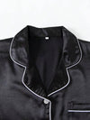 Shein Underwear&Sleepwear Basics طقم بيجامة للنساء مكون من 3 قطع مع بنطال طويل وأكمام قصيرة بتشطيب متباين (المقاسات القياسية)