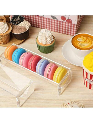 صينية تقديم شفافة، صينية عرض ماكرون شفافة، حامل مستطيل لصينية التقديم، حامل صينية عرض الطعام للمنزل والحفلات والفعاليات