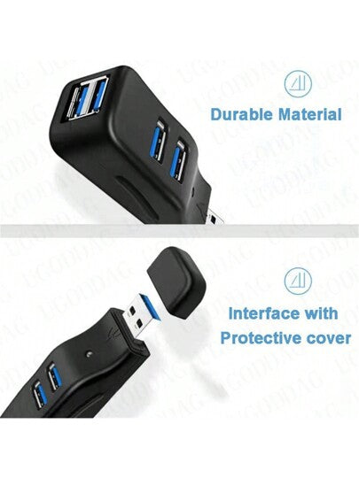 محول منافذ USB ذو 4 منافذ عالي السرعة بنقل بيانات يصل إلى 5Gbps