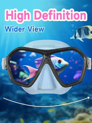 MYSTYLE قناع الغوص والسباحة الواضح للبالغين ، نظارات غطس مضادة للضباب ، مع غطاء الأنف ، مناسبة للغوص والتنظيم والسباحة