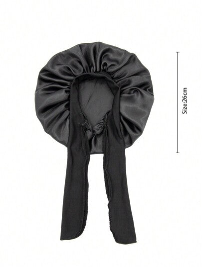 قبعة نوم من الحرير الصناعي الناعم للأطفال مع أربطة، تشعرهم بالأناقة والراحة، تهوية الهواء وغير قابلة للانزلاق، قبعة العناية بالشعر اليومية