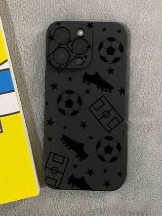 قطعة واحدة من الحالة الواقية للهاتف مقاومة للصدمات وسهلة الإمساك بها بتصميم بسيط بشكل كرة قدم، متوافقة مع هواتف آيفون وأونور وريدمي وجالكسي وبيكسل