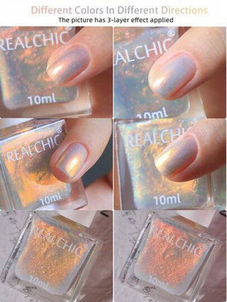 REALCHIC 10مل/قطعة طلاء أظافر مائي لامع تغيير لون الحرباء، جاف بسرعة، دائم، قابل للتقشير، مناسب للربيع والصيف، زينة أظافر للنساء والفتيات، هدايا للعطلات