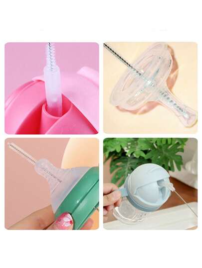 مجموعة فرشاة تنظيف قطع 8، فرشاة أنبوب الاختبار وفرشاة تنظيف الزجاجة والحلمة مصنوعة من النايلون، تشمل فرشاة تنظيف من الفولاذ المقاوم للصدأ لفتحات وإزالة الغبار