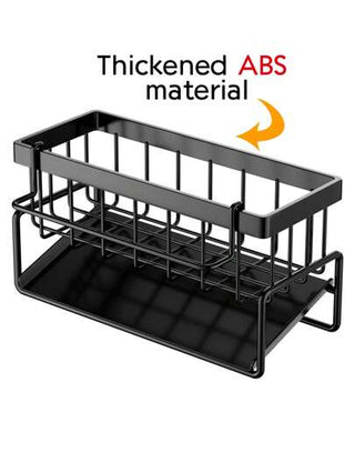 رف تصريف مطبخ 1 قطعة، رف إسفنج، رف قماش بالمصرف المنزلي، رف قماش لوحة العدادات، رف تصريف إسفنج، رف تخزين، مناسب لتخزين أدوات المطبخ والتنظيف، مما يجعل المطبخ نظيفًا ومرتبًا