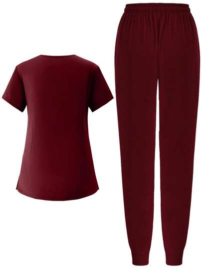 ملابس موحدة للنساء ملابس عمل بيئة طبية ملابس صحية مريحة ومطاطية للرياضة والممرضات مع جيوب، متنفسة