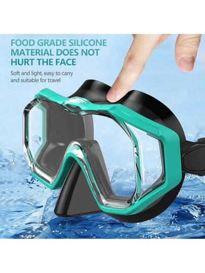 JoyMaySun زجاجة غوص بلاستيكية مجهزة بعدسات بزوايا واسعة حماية مزدوجة قطعة واحدة للكبار، منع التسريب قابلة للتعديل، مناسبة للغطس، السباحة، والتدريب تحت الماء، مصنوعة من السيليكون