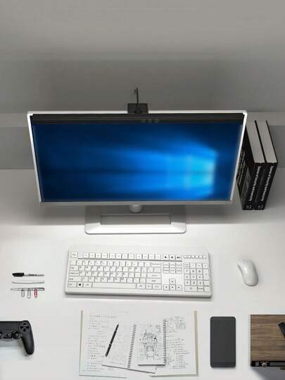 شريط إضاءة شاشة كمبيوتر LED أسود 19.68 بوصة / 11.81 بوصة 1 قطعة، مناسب لمنطقة العمل، إضاءة قابلة للتعتيم، توقيت العرض، مناسبة للمكتب / المنزل / اللعبة، لمصباح تثبيت الشاشة لحماية العين، لمصدر ضوء تحكم اللمس