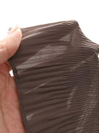 FRIFUL ملابس علوية نسائي أحادي اللون طويل الأكمام مطوي مع حافة دانتيل، كشكش