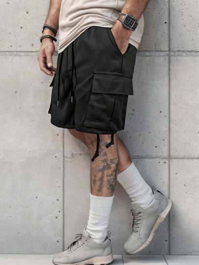 Manfinity Homme شورت كارجو غير رسمي للعمل بجيوب مغايرة للرجال