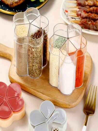 حاوية بها 5 أجزاء للتوابل المحمولة قطعة واحدة للاستخدام في المطبخ المنزلي