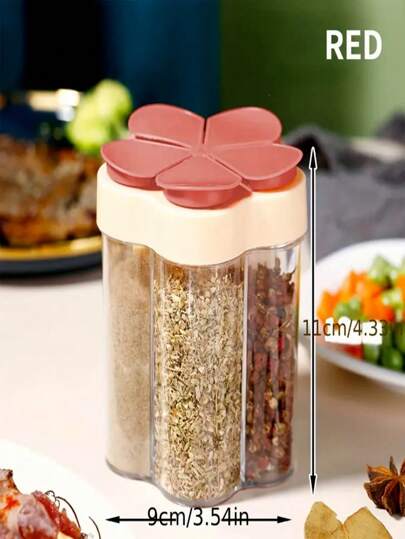 حاوية بها 5 أجزاء للتوابل المحمولة قطعة واحدة للاستخدام في المطبخ المنزلي