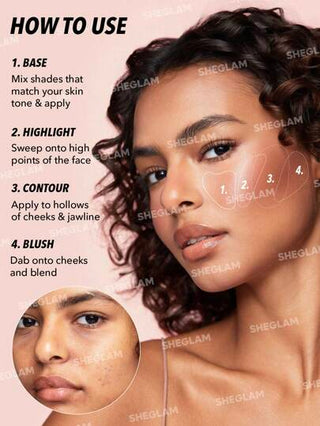 SHEGLAM لوحة الوجه متعددة الوظائف All About That Face-Mocha Sculpt لوحة الوجه متعددة الوظائف All About That Face-Mocha Sculpt 12 لونًا بلمسة نهائية متوهجة لوحة متعددة الاستخدامات 3 في 1 خافي عيوب قابل للدمج قاعدة أحمر خدود كونتور هايلايتر مصحح تغطية...