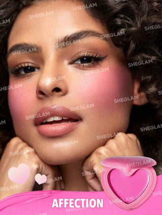 SHEGLAM أحمر خدود Playing Cupid Cream-Affection 7 Shades متعدد الاستخدامات على شكل قلب وردي ناعم للشفاه والخدود، كريم شفاه غير دهني قابل للمزج، غير قابل للتلاشي، ذو لمسة نهائية ساتانية طبيعية، مكياج وجه غير دهني عيد الأب التخرج عيد الميلاد العطلة...