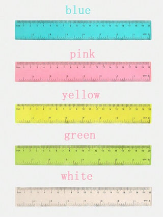 أدوات مكتبية ومدرسية مسطرة مستقيمة للقياسات والرسم 20 سم ملونة من البلاستيك 5 قطع