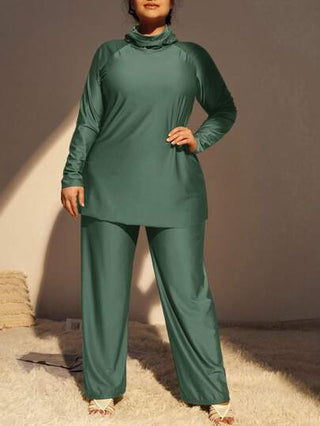 Swim Mulvari ملابس سباحة عباءة تغطي الجسم بالكامل مع قبعة ذات أكمام طويلة ومقاسات كبيرة ، مجموعة ملابس سباحة تجمع بين البنطلون والتنكيني ، ملابس سباحة عربية متواضعة مناسبة للشاطئ