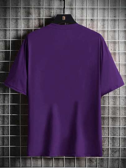 Manfinity Homme تي شيرت صيفي عارض حروف رجالي بأكمام قصيرة