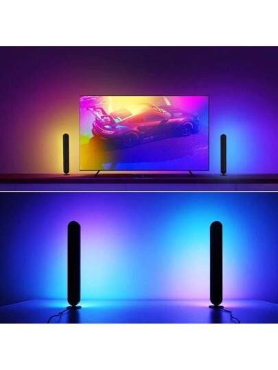 1/2 عبوة إضاءة محيطة ليد للمكتب، شريط ليد ذكي، أضواء شريطية RGB بريموت كنترول، أضواء خلفية ليد للتلفزيون بريموت كنترول للألعاب، السينما، الكمبيوتر، ديكور الغرفة