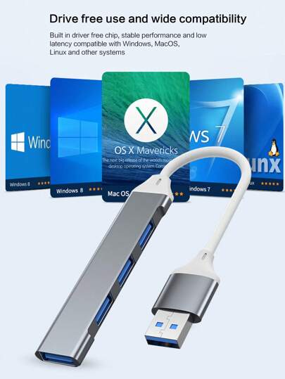 Reletech USB فاصل 3.0 سبائك الألومنيوم السرعه العاليه 4 فتحات USB محطة لرسو السفن واحد متعدد مظهر الخارجي محول حاسوب محمول خارجي مفتاح فأرة حاسوب USB مشترك كهربائي