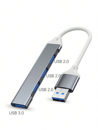 Reletech USB فاصل 3.0 سبائك الألومنيوم السرعه العاليه 4 فتحات USB محطة لرسو السفن واحد متعدد مظهر الخارجي محول حاسوب محمول خارجي مفتاح فأرة حاسوب USB مشترك كهربائي