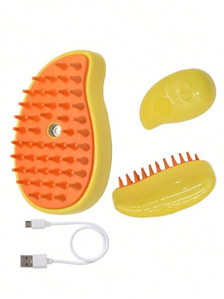 1 فرشاة حيوانات أليفة متعددة الوظائف باللون الأصفر/الأخضر، فرشاة تدليك ذاتية التنظيف للحيوانات الأليفة، فرشاة بخار سيليكون للحيوانات الأليفة. تستخدم لإزالة الشعر المتشابك والفضفاض، برش بلمسة واحدة، مضاد لتطاير الشعر، تدليك حمام للقطط فرشاة بخار كلاب...