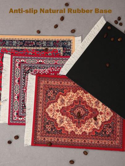 SHEIN سجادة واحدة لوضع الأكواب والأطباق، وسادة القهوة، حامل الكوب، وسادة الشراب، سجادة تجفيف الأطباق، وسادة الطاولة، لوح المائدة، وسادة الفأرة، وسادة مقاومة للحرارة وغير زلقة، وسادة الطاولة المكتبية القابلة للتحريك، لوازم مدرسية هدية عيد الميلاد