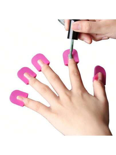 طقم حماية الأظافر 26 قطعة - واقيات منحنية لحماية من التلطخ عند الطلاء - 10 أحجام مناسبة ومريحة لمناكير سهل - أساسي لعشاق تصميم الأظافر، حقيبة، منظم، تخزين