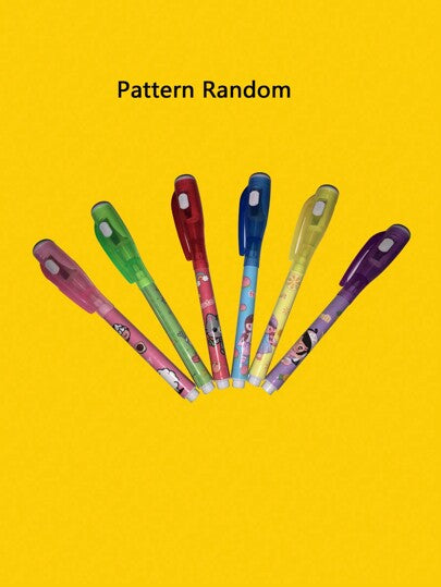 2/5/20 قطعة قلم تحديد وإبراز خفي فلورسنتي سحري، يضيء في الظلام (طبعات عشوائية)