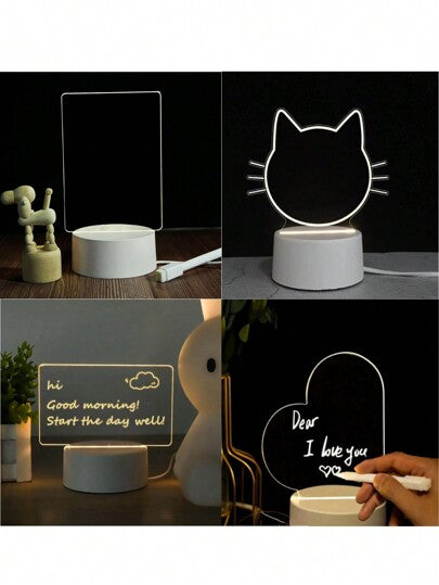 لوحة رسائل LED مضيئة قطعة واحدة، مصباح طاولة بقلم وقابل للمسح بالطاقة USB، لديكور طاولة غرفة النوم، والمنضدة، وغرفة المعيشة والكمبيوتر والهدية في المناسبات للأصدقاء والأحباب