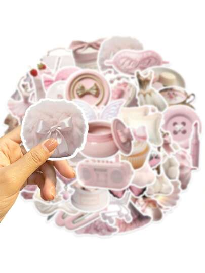 حزمة ملصقات الباليه الوردي 50 قطعة | ملصقات فينيل رائعة لسكرابوك، الكتابة باليوميات، الكمبيوتر المحمول، حواجز السيارات، لوح التزلج، زجاجات المياه، الكمبيوتر، الهاتف، الرسوم المتحركة، خوذة واقية، ملصقات للسيارات