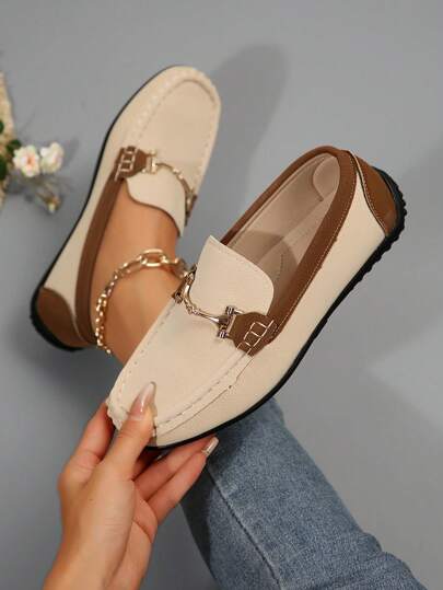 حذاء كاجوال أنيق غير محدد الجنس بني لوفر يدوي للنساء عالي الجودة والحداثة لجميع المواسم