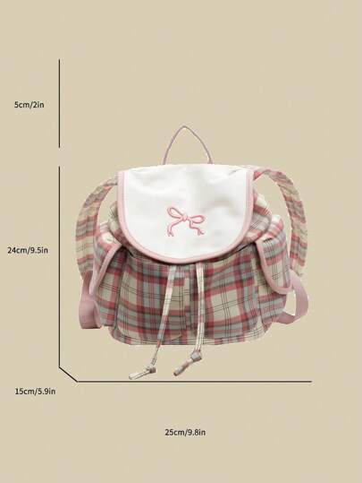 حقيبة ظهر برباط وطبعة المربعات الزهرية من فيستجر للفتيات، مناسبة للتسوق والمواعيد وهي هدية رائعة للفتيات المراهقات، طالبات الكليات، المبتدئين والعاملين في المكاتب، مثالي للاستخدام في المدرسة، العمل، الانتقال