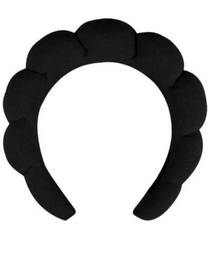 حلق شعر إسفنجي أزرق للفتيات ، بتصميم عالي الجودة من الفيلفيت ، حزام رأس بسيط للماكياج / إزالة الماكياج / غسل الوجه ، حلق شعر حمام جميل