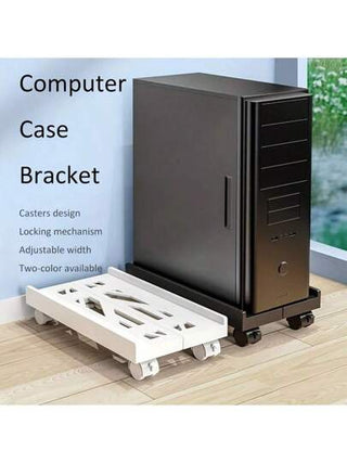 أثاث مكتبي حامل قابل للتعديل لوحدة المعالج المحمول مع فتحات للتهوية، حامل برج الكمبيوتر على عجلات 4 تناسب معظم أجهزة الكمبيوتر أسفل المكتب