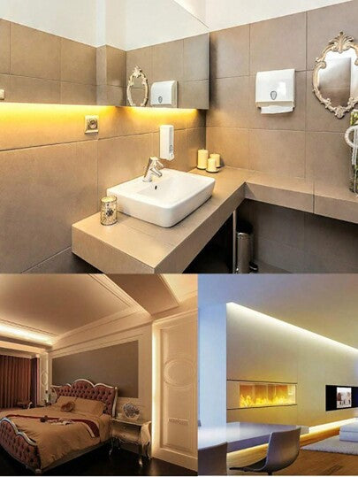 طقم شريط إضاءة أبيض دافئ LED، طقم شريط LED، حزمة شريط إضاءة LED، أضواء LED لإضاءة خلفية التلفاز، المرآة، الديكور الداخلي، الإضاءة، الديكور الخارجي، الخزانة، جو دافئ