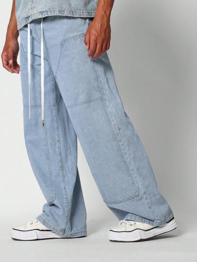 SUMWON جينز بتفصيل فني للنجارة وسهولة الارتداء