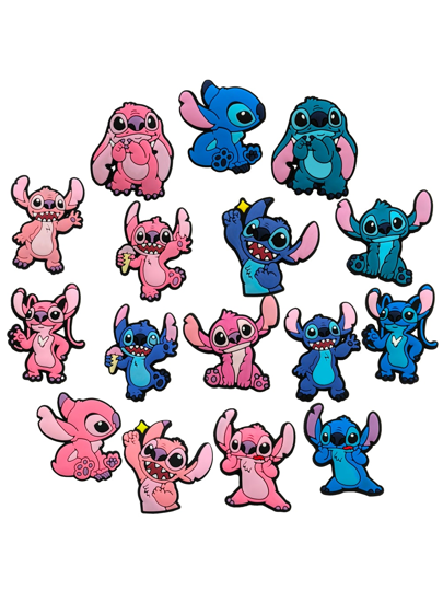 Disney 16 حبة شارم كرتوني لتزيين الأحذية، إكسسوارات جذابة للأحذية للربيع والصيف والشاطئ أو الارتداء اليومي للرجال والنساء