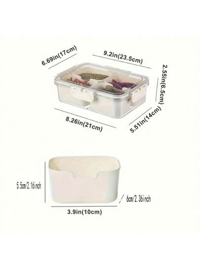 طبق تقديم مقسم ذو مقبض، 4/8 حجرات لعرض الفاكهة والسلطة والحلوى والمكسرات والبسكويت والوجبات الخفيفة، استخدامات متنوعة للحفلات والأعراس والديكور المنزلي والأنشطة الخارجية والتخييم