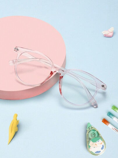 1 قطعة إطارات نظارات أكريليك دائرية بأسلوب كمبوس للقراءة اليومية للأولاد والبنات 12-16 سنة