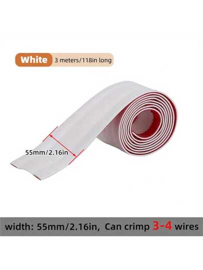 لفة واحدة غطاء سلك الأرضية اللاصق 5.5سم * 300سم - حماية قناة توزيع الأسلاك الكهربائية - كم الكبل للمنزل أو المكتب الآمن والمرتب