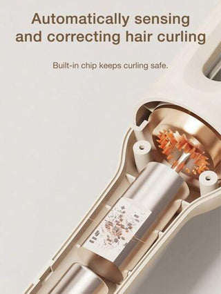 GENAI آلة تجعيد الشعر الآلية المحسنة، مكواة تجعيد آلية احترافية، 4 درجات حرارة و وحدات تسخين إضافية للحصول على تموجات شاطئية طويلة الأمد بسرعة