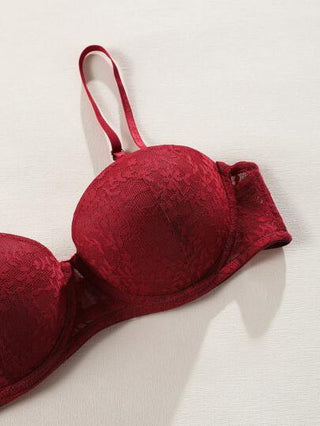 Shein Underwear&Sleepwear Basics صدرية نسائية صلبة اللون مع حواف دانتيل وأسلاك داخلية مقاس بي، حزمة من 3