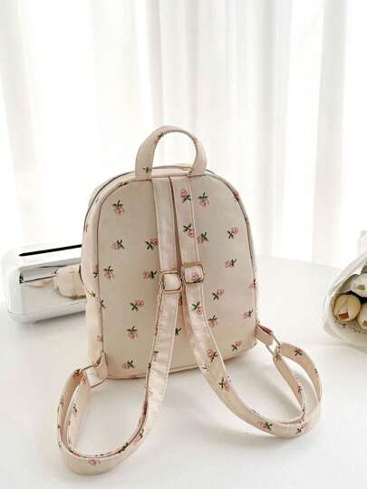 حقيبة ظهر بطبعة زهرية خفيفة الوزن، طباعة زهرية على السطح كاملة، حقيبة ظهر خلفية منحنية، حقيبة مدرسية بسحاب طراز كلية، حقيبة ظهر بناتية للطلاب، حقيبة ظهر جديدة للعودة إلى المدرسة، حقيبة ظهر كلاسيكية بنمط فراشة، قماش بوليستر، حقيبة مدرسية بسحاب أمامي للبنات