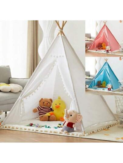 خيمة أطفال محمولة شكل تيبي، بيت للعب للأطفال، ديكور غرفة طفل، خيمة للعب قماشية للأطفال، نمط ويغوام، خيمة شاطئ صغيرة للطفل