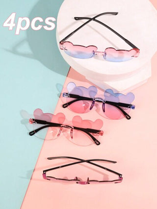 4قطع/1قطعة من نظارات الأطفال الصيفية ذات شكل الدب الصغير، مثالية للاستخدام اليومي.