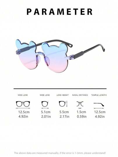 4قطع/1قطعة من نظارات الأطفال الصيفية ذات شكل الدب الصغير، مثالية للاستخدام اليومي.