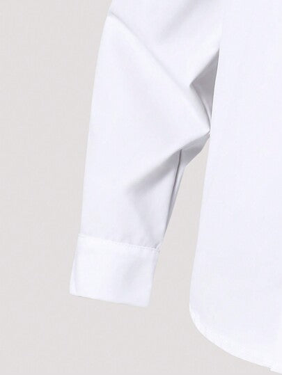 قميص بأكمام طويلة فضفاض عادي بطبعة مطرزة للأحصنة لصبي المراهق، الربيع والصيف