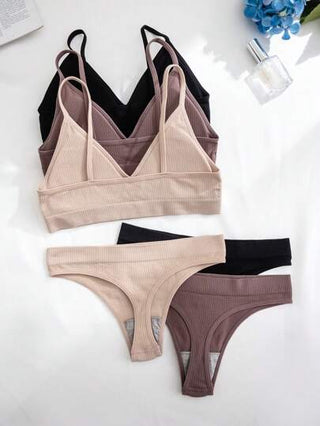 Shein Underwear&Sleepwear Basics 6قطعة/طقم سلس وبدون سلك تنورة قصيرة، طراز عادي