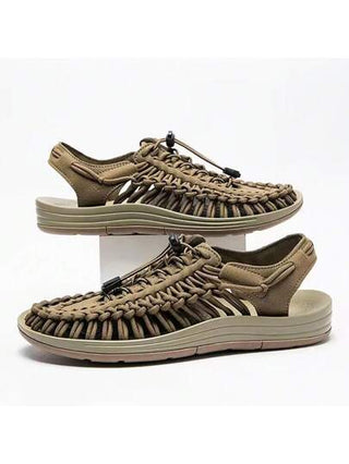 جديد وصول للجنسين المنسوجة الصنادل زوجين الصنادل الرجال صنادل شاطئ عادية صندل بتصميم روماني المياه الرحلات في الهواء الطلق تسلق الأحذية